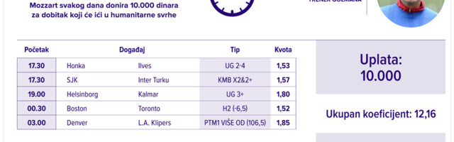 Humanitarni tiket u podne: Zoran Savić tipuje za lečenje dečaka Miloša Zarića