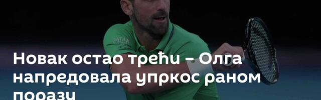 Новак остао трећи – Олга напредовала упркос раном поразу