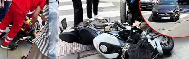 Karambol u centru Beograda: Automobil pokosio motocikl, ima povređenih (FOTO/VIDEO)