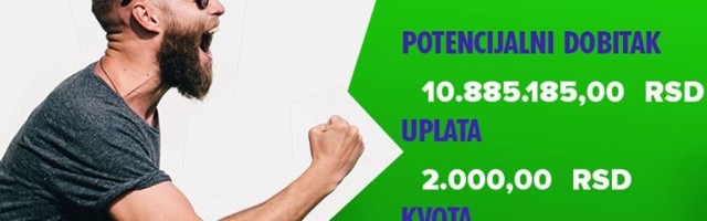 LUDI TIKET, nedelja, 10.885.185 dinara: Kad gol u drugom minutu nadoknade donese milione