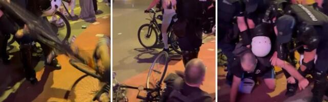 Samo tri raskrsnice od Železničke stanice: BRUTALAN napad maskirane policije u NS na biciklistu! (VIDEO)