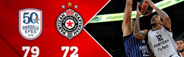Efes prekinuo sjajni niz Partizana: Crno-beli prokockali +10 i pali u produžetku!