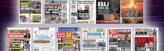NASLOVNE STRANE SUTRAŠNJIH NOVINA: Prelistavanje štampe za petak, 19. jun 2026. godine