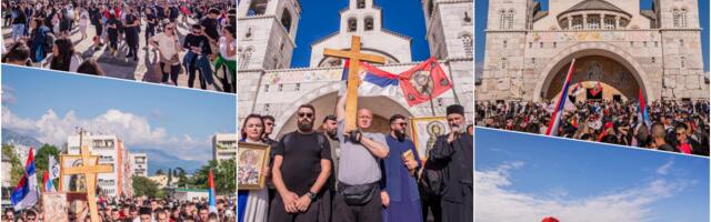 PRELEPA SCENA U PODGORICI! Ogroman broj vernika u molitvi i sa barjacima krenuo ka Ostrogu! Hodočasnike na putu ka svetinji dočekalo PRIJATNO iznenađenje!