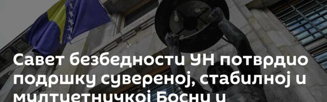 Савет безбедности УН потврдио подршку сувереној, стабилној и мултиетничкој Босни и Херцеговини