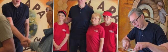 Ispunio obećanje i oduševio meštane! Predsednik Vučić krenuo u obilazak Banata, pa svratio na vrhunski burek! (VIDEO)