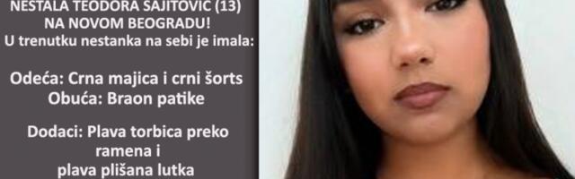 NESTALA TEODORA SAJITOVIĆ (13) NA NOVOM BEOGRADU: Gubi joj se svaki trag nakon izlaska u prodavnicu, porodica sumnja da je sa nestalim poznanikom