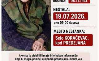Nestala baka Savka Stamenković iz Koraševca kod Predajana