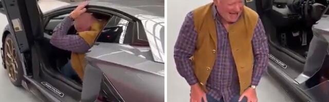 LJUDI, POMOZITE! Penzioner pokušao da izađe iz Lamborghini Aventadora, pa doživeo debakl