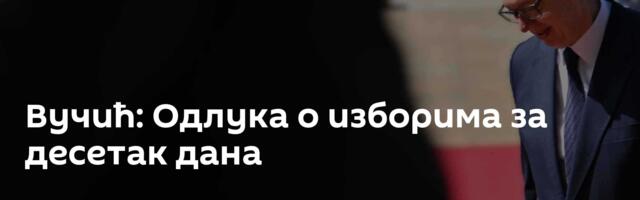 Вучић: Одлука о изборима за десетак дана