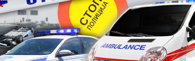 AUTOMOBIL PROBIO OGRADU I ODLETEO U KONTRASMER! Jeziva nesreća kod Velike Plane! (FOTO)