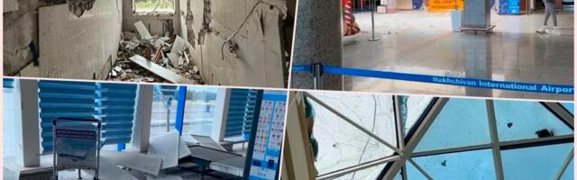 POGLEDAJTE KAKO IZGLEDA OŠTEĆEN AERODROM U AZERBEJDŽANU POSLE UDARA DRONA! Zgrada je neupotrebljiva! (FOTO)