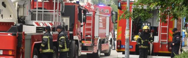 Požar na Makišu: Vatra zahvatila pružne pragove i travu, vatrogasci na terenu