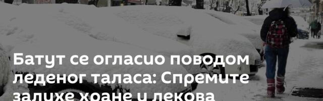 Батут се огласио поводом леденог таласа: Спремите залихе хране и лекова