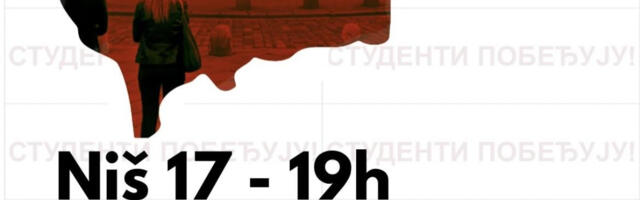 Studenti dele nalepnice “Studenti pobeđuju” na više lokacija u Nišu