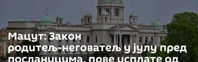 Мацут: Закон родитељ-неговатељ у јулу пред посланицима, прве исплате од октобра