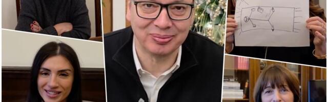 PREDSEDNIK ČUO ŽELJE NAJBLIŽIH SARADNIKA, PA SE UHVATIO ZA GLAVU: Vučić objavio urnebesni snimak pred Novu godinu, evo šta mu je poželela Suzana Vasiljević