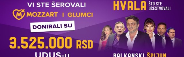 Glumci i Mozzart prikupili 3.525.000 dinara za pomoć dramskim umetnicima! Više od 200.000 pregleda „Špijuna“ za jedan dan!