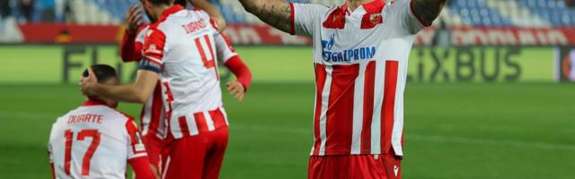 DUARTE HEROJ CRVENE ZVEZDE! Veoma bitna pobeda, crveno-beli sa igračem manje slomili FCSB! FOTO GALERIJA