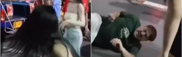 (VIDEO) Umlatile ga nakon seksa kao vola u kupusu! Poletele štikle, torbe, dobio nogom u glavu - šokantan snimak se širi mrežama