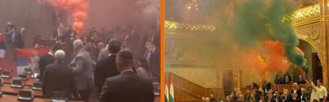 PONOVILI SCENARIO IZ BEOGRADA: Slobodarskog lidera Orbana ruše kao i Vučića - haos u parlamentu Mađarske (FOTO)