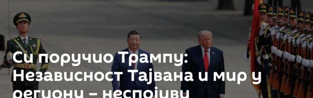 Си поручио Трампу: Независност Тајвана и мир у региону – неспојиви