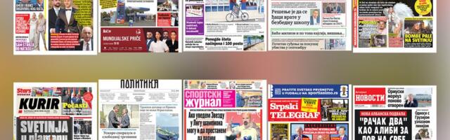 NASLOVNE STRANE SUTRAŠNJIH NOVINA: Prelistavanje štampe za utorak, 16. jun 2026. godine