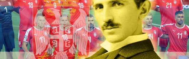 This is the Serbian national football team's new away kit, inspired by Nikola Tesla