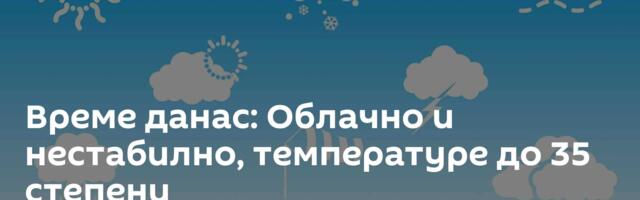 Време данас: Облачно и нестабилно, температуре до 35 степени