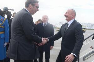 Председник Азербејџана Илхам Алијев у Београду, свечани дочек испред Палате "Србија"