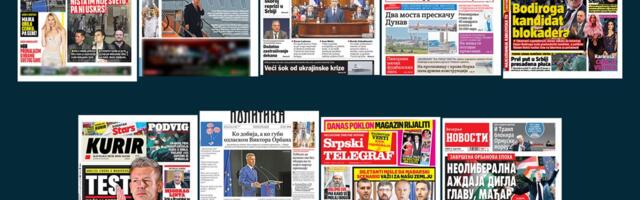 NASLOVNE STRANE SUTRAŠNJIH NOVINA: Prelistavanje štampe za utorak, 14. april 2026. godine