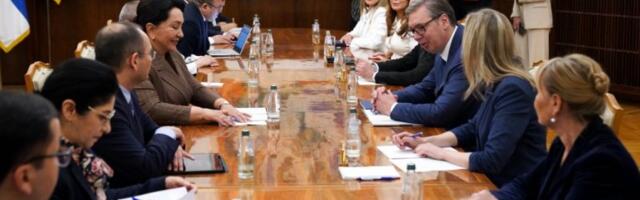 "POSTOJI ZNAČAJAN PROSTOR ZA PROŠIRENJE SARADNJE": Vučić se sastao sa predsednicom Senata Uzbekistana (FOTO)