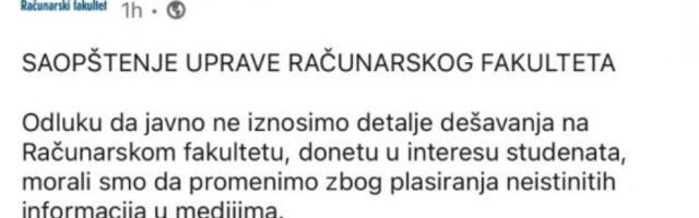 RAF ODJAVIO PLENUME: Nikada nećemo dozvoliti da neformalna grupa studenata nameće Fakultetu da se povinuje njihovim protivzakonitim odlukama
