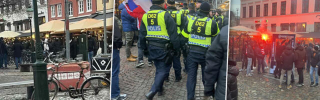 (FOTO/VIDEO) Opsadno stanje u Malmeu zbog navijača Zvezde: Jake policijske snage na svakom koraku