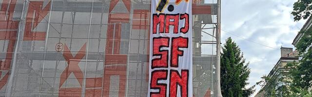 FOTO, VIDEO: Postavljeni veliki transparenti u Novom Sadu - podsećanje na Dan pobede nad fašizmom