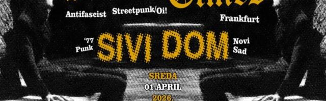 Koncert bendova "Violent Times" i "Sivi Dom" u sredu u Omladinskom centru CK13