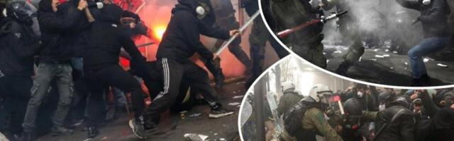 Ratno stanje na ulicama Atine! Navijači s motkama i molotovljevim koktelima napali policiju! (FOTO)