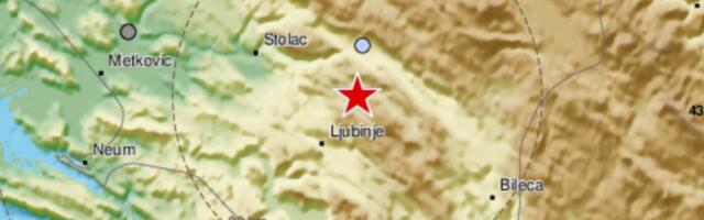 Земљотрес јачине 3,2 степена погодио подручје северно од Љубиња