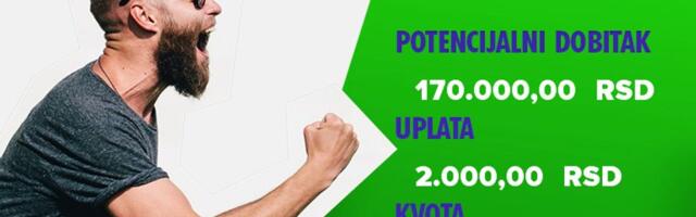 LUDI TIKET, nedelja, 170.000 dinara: Jedan tačan rezultat za šestocifrenu isplatu