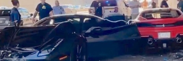 Neverovatnom greškom jednog vozača potpuno uništena tri superautomobila