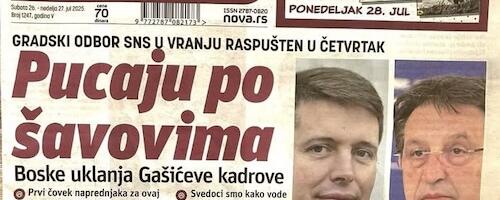 Novine Nova o stanju u vranjskom SNS-u: Bosketov obračun s Gašićevim kadrovima