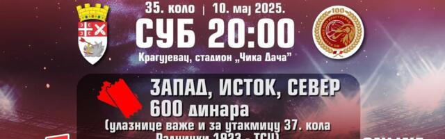VODIMO VAS NA FUDBALSKU UTAKMICU RADNIČKI 1923 – NOVI PAZAR