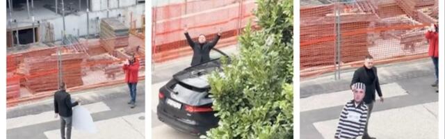 (VIDEO) Bednik, bedni! Blokader Petar Đurić došao ispred Informera da provocira