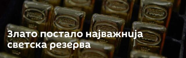 Злато постало најважнија светска резерва
