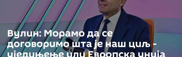 Вулин: Морамо да се договоримо шта је наш циљ - уједињење или Европска унија