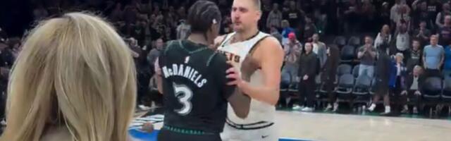 Haos izbliza: Kad se Jokić zaleteo na Mekdenijelsa, žena od straha pobegla /VIDEO/