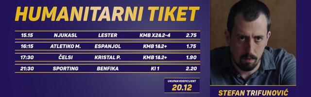 Humanitarni tiket u podne: Stefan Trifunović tipuje za Centar "Živetu uspravno" iz Novog Sada