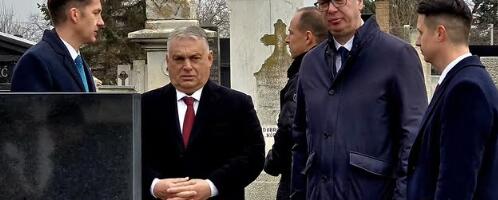 VUČIĆ I ORBAN NA GROBU IŠTVANA PASTORA U SUBOTICI:  S njima bio i sin pokojnog političara (FOTO)