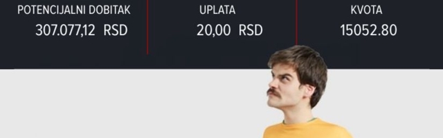 LUDI TIKET (-), utorak, 307.077 dinara: Sapleli ga Belorusi