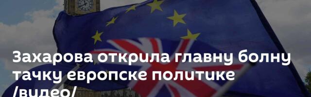 Захарова открила главну болну тачку европске политике /видео/